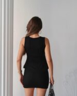 Kadın Modal Kumaş Volanlı Mini Etek Takım - Görsel 2
