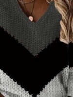 Kadın Uzun Kollu V Yakalı Triko Bluz - Görsel 2