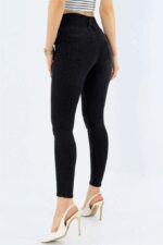 Yüksek Bel Likralı Jean Pantolon 90 Cm - Görsel 4