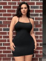 Kadın Ip Askılı Yuvarlak Yaka Kaşkorse Elbise - Görsel 6