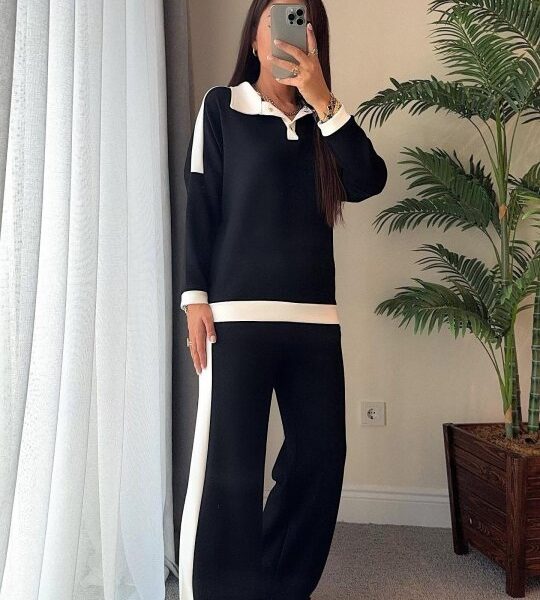 Kadın şerit Detay Modal Kumaş Ikili Takım