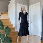 Krep Kumaş Midi Boy Kuşaklı Uzunkol Elbise 113 Cm - Görsel 2