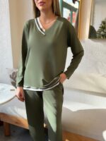 Kadın Uzun Kollu Ribana Detay Viskon Iki Iplik Ikili Takım - Görsel 2