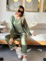 Kadın Uzun Kollu Ribana Detay Viskon Iki Iplik Ikili Takım - Görsel 3