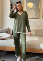 Kadın Uzun Kollu Ribana Detay Viskon Iki Iplik Ikili Takım - Görsel 5