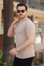 Erkek Ince çizgi Dokulu Kısa Kollu T-shirt - Görsel 2