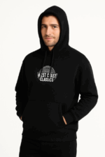 Erkek Üç İplik Kapüşonlu Ön Ve Arka Baskılı SweatShirt Hoodie