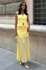 Yelekli Ve Pilise Etekli Triko Takım 10001 - Görsel 7