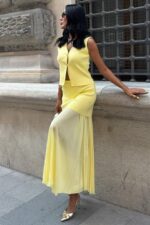 Yelekli Ve Pilise Etekli Triko Takım 10001 - Görsel 9