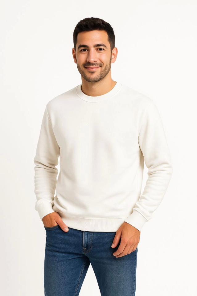 33ece192e9ee26d1d12d5cdb6bda57a8_32414-0.png Erkek Üç İplik Düz Bisiklet Yaka SweatShirt - Görsel 1