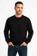 Erkek Üç İplik Düz Bisiklet Yaka SweatShirt - Görsel 2