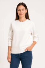 Üç İplik Düz Bisiklet Yaka SweatShirt
