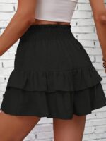 Kadın Beli Lastikli Eteği Fırfırlı Mini Etek - Görsel 2
