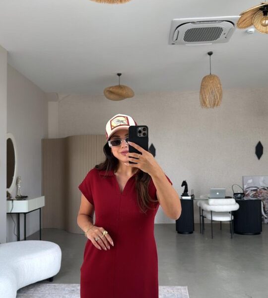 Kadın Polo Yaka Mini Elbise