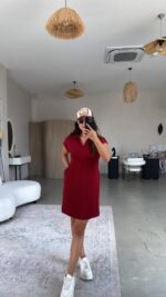 Kadın Polo Yaka Mini Elbise - Görsel 4