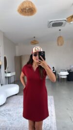 Kadın Polo Yaka Mini Elbise - Görsel 5