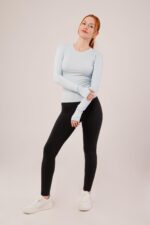Uzun Kollu Basic Bebe Mavisi Bluz - Görsel 2