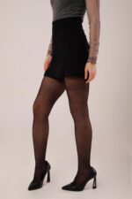 Yırtmaç Detaylı Siyah Mini Etek - Görsel 2