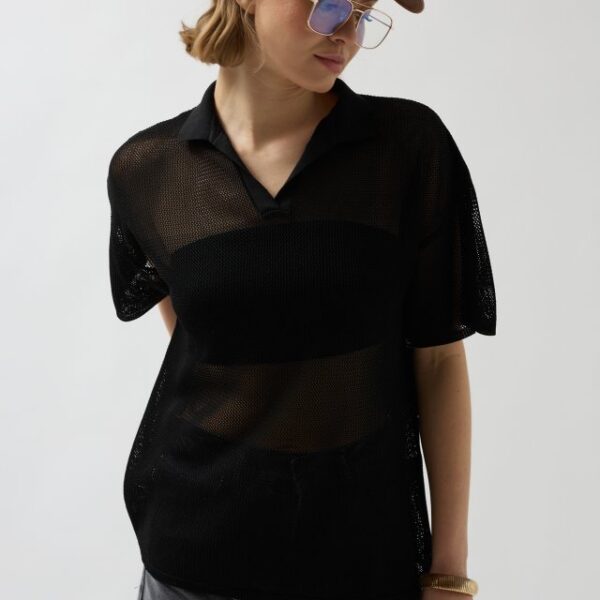 Polo Yaka TransparanT-Shirt