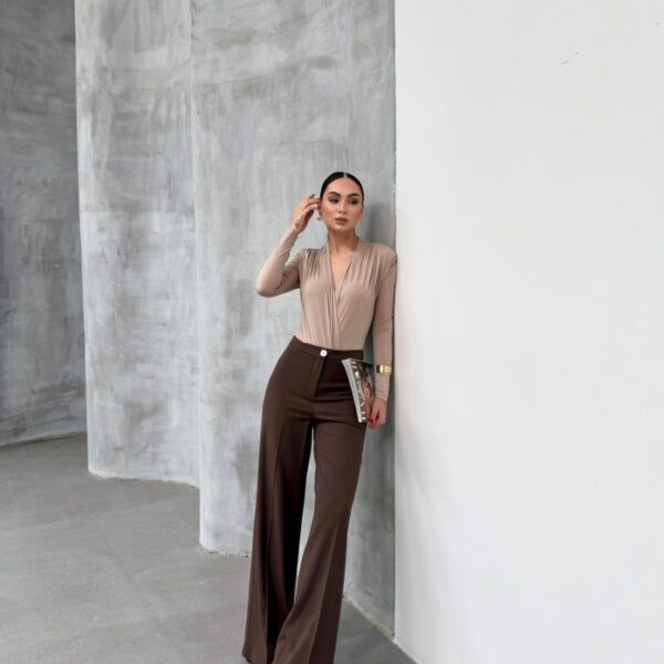 Yüksek Bel Straight Fit Palazzo Pantolon
