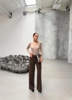 Yüksek Bel Straight Fit Palazzo Pantolon - Görsel 3