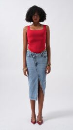 Kare Yaka Kalın Askılı Bodysuit - Görsel 2