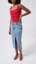 Kare Yaka Kalın Askılı Bodysuit - Görsel 3