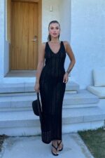 Rosalia Sırt Dekolteli Elbise 2761