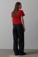 Beli Lastikli Bol Paça Pantolon - Görsel 4