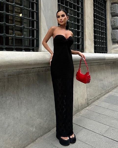 Eudora Ajurlu StraplezElbise 2771