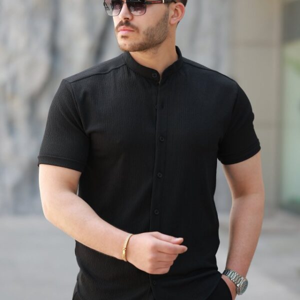 Erkek Hakim Yaka Kısa Kollu Gömlek