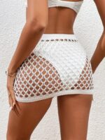 Kadın Delikli Triko Mini Etek - Görsel 2