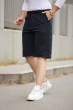 Erkek Beli Bağcıklı Ve Düğmeli Bezayağı Kumaş şort