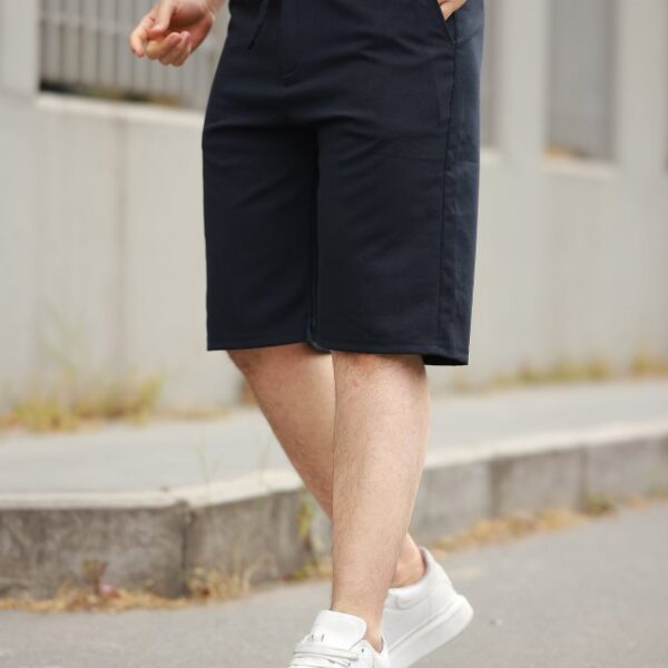 Erkek Beli Bağcıklı Ve Düğmeli Bezayağı Kumaş şort