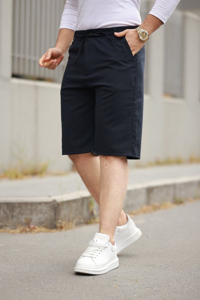 33ece192e9ee26d1d12d5cdb6bda57a8_37075-0.jpg Erkek Beli Bağcıklı Ve Düğmeli Bezayağı Kumaş şort - Görsel 1