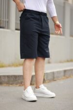 Erkek Beli Bağcıklı Ve Düğmeli Bezayağı Kumaş şort - Görsel 2