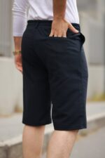 Erkek Beli Bağcıklı Ve Düğmeli Bezayağı Kumaş şort - Görsel 3