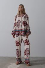 Desenli Kolları Volanlı Pantolon Takım - Görsel 2