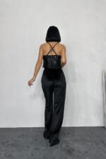 Siyah Askılı Degaje Bluz - Görsel 3