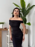 Dron Straplez Elbise - Görsel 5