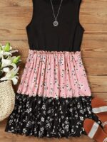 Kadın Askılı Yuvarlak Yaka çiçek Baskılı Salaş Süprem Elbise - Görsel 2