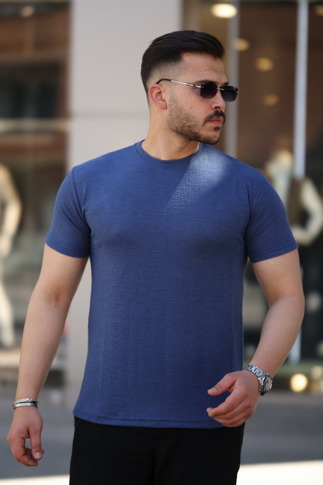 33ece192e9ee26d1d12d5cdb6bda57a8_38334-0.jpg Erkek Ağaç Kabuğu Desenli Kısa Kollu T-shirt - Görsel 1