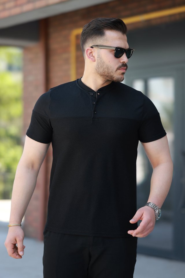 33ece192e9ee26d1d12d5cdb6bda57a8_38473-0.jpg Erkek Hakim Yakalı Kısa Kollu Pamuklu T-shirt - Görsel 1