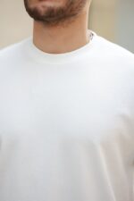 Erkek Basic Oversize Double Face Kumaş Kısa Kollu Tshirt - Görsel 4