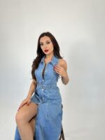 6969 KOT ELBİSE-MAVİ - Görsel 5
