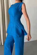 JAKAR KETEN KOLSUZ BLUZ-PANTOLON TK - Görsel 3