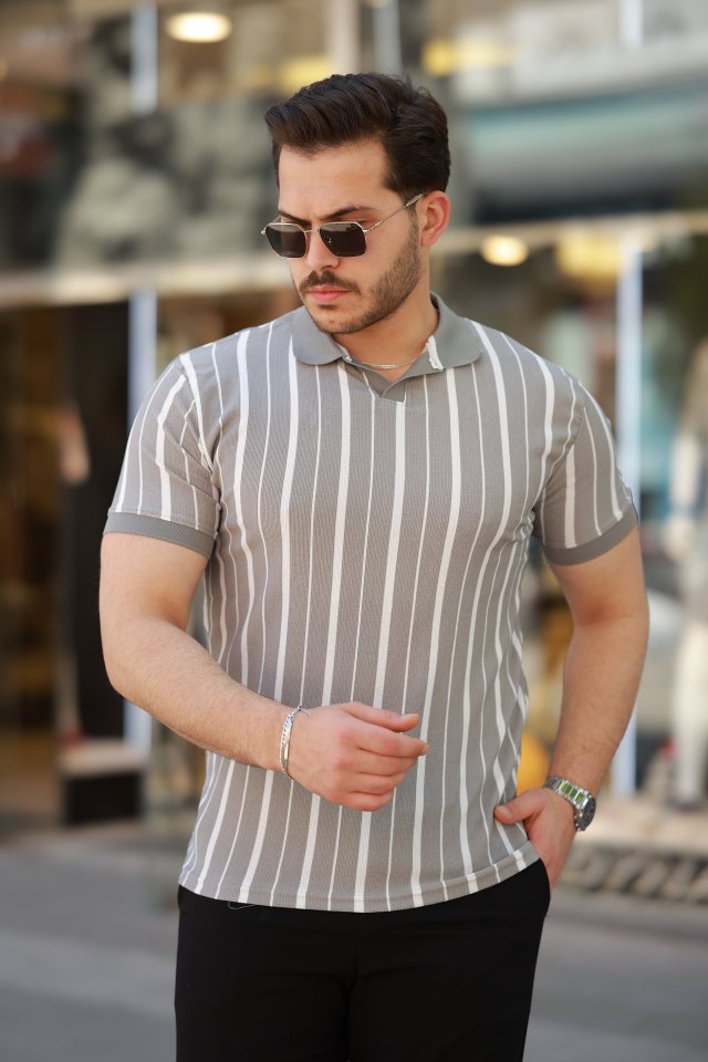 33ece192e9ee26d1d12d5cdb6bda57a8_39045-0.jpg Erkek Yakalı örme Kumaş Kısa Kollu T-shirt - Görsel 1