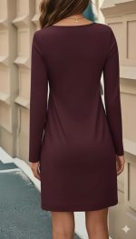Kadın Uzun Kollu Bisiklet Yaka çiçek Desenli Mini Dalgıç Elbise - Görsel 3