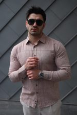 Erkek Pamuklu Keten Kumaş Gömlek - Görsel 6