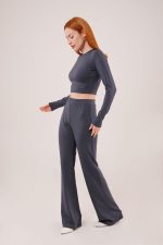 Fitilli Bluz Ve Pantolon Antrasit İkili Takım - Görsel 4